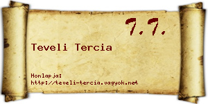Teveli Tercia névjegykártya